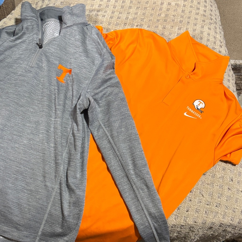 Tennessee Vols Bundle Vineyard Vines Gray and Orange Men's 1/4 Zip and Nike Polo